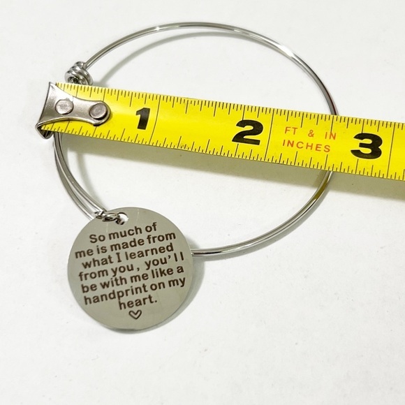 Charm Bracelet with Quote from Wicked on Disc; Silver‎ Toned; Adjustable - Picture 2 of 4